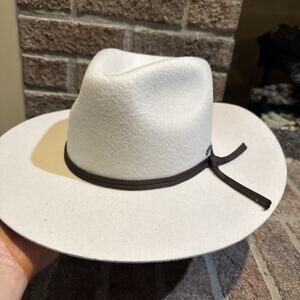 Brixton Cohen Cowboy Hat Mens Size Small (7) Dove 100% Felt Leather